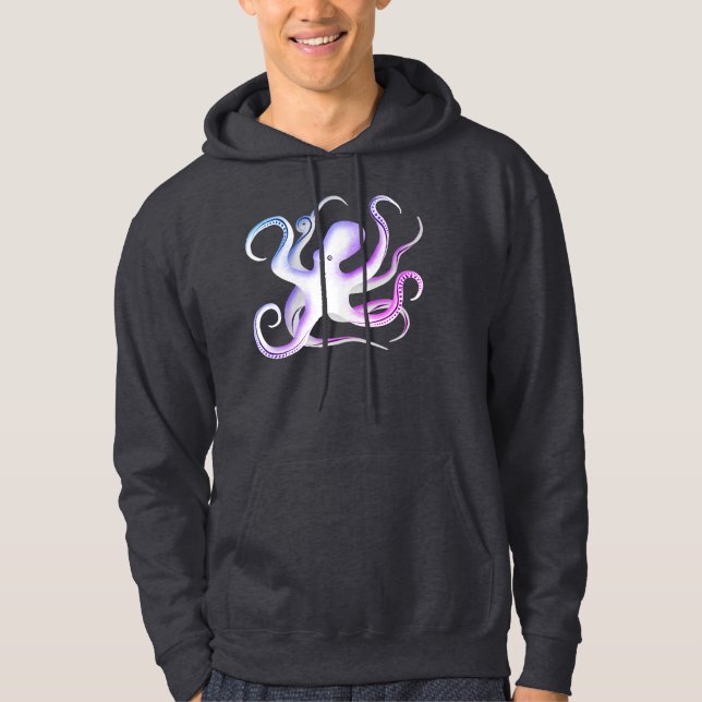 Bläckfisk Siluett Hoodie (Framsida)