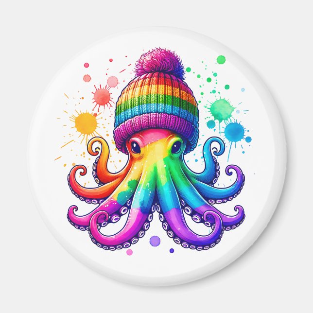 Bläckfisk som bär en Beenie Magnet (Framsidan)