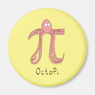 Bläckfisk Söt Matematik Pi Dag Magnet