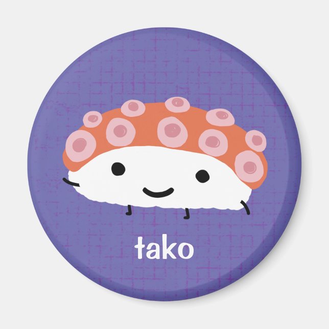 Bläckfisk Sushi (tako) Magnet (Framsidan)