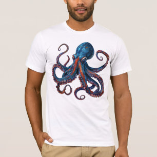 Bläckfisk T-shirt - Grafisk Tee för Män och Kvinno