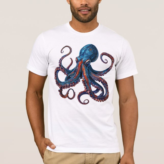 Bläckfisk T-shirt - Grafisk Tee för Män och Kvinno (Framsida)