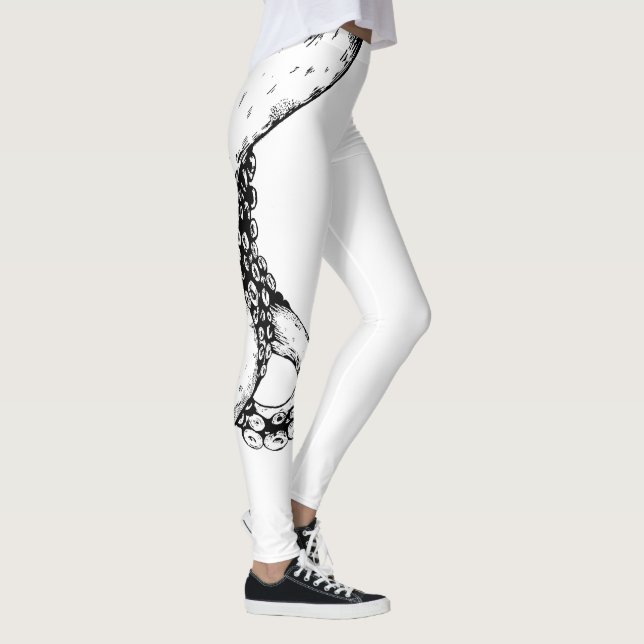 bläckfisk tentakler på vita leggings (Höger)