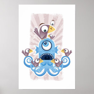 Bläckfiskaffisch Poster