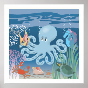 Bläckfiskaffischen 20x20 poster