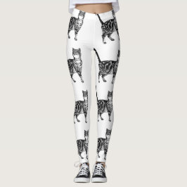 Bläckfiskar och vitlår i tabby katt leggings