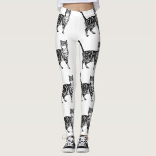Bläckfiskar och vitlår i tabby katt leggings