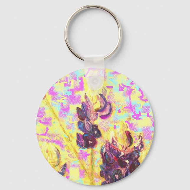 bläckfiskblommor uppför nyckelring (Framsida)