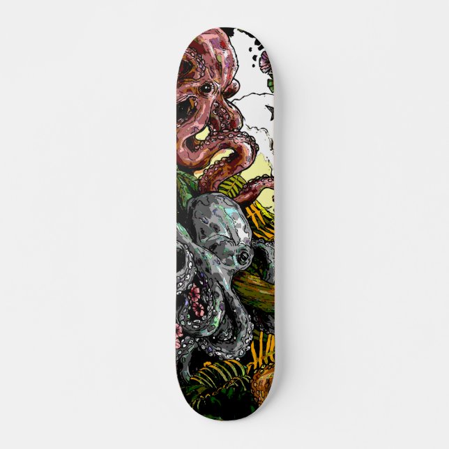 bläckfiskdjungel old school skateboard bräda 18 cm (Framsida)