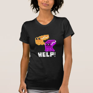 Bläckfiskfara "hjälp!", PIXELkonstkvinna T-tröj T Shirt