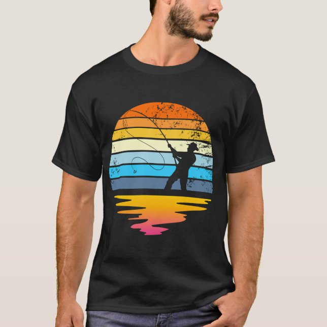 Bläckfiskfiske Fisk Fiskespö T Shirt (Framsida)