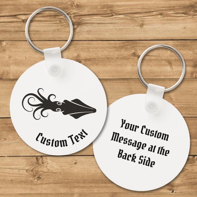 Bläckfiskikon Svart Nyckelring (Skapare uppladdad)