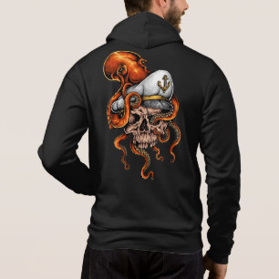 Bläckfisksattack Kaptenens Skalle Marin T Shirt