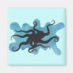 Bläckfisksilhouette Magnet