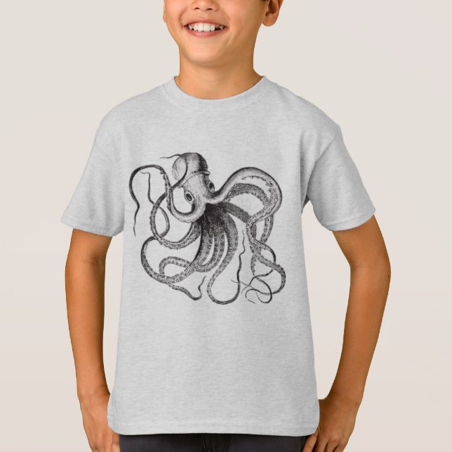 BläckfiskT-tröja T Shirt (Framsida)