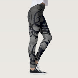 Bläckfisktentakel på grå färg - damasker leggings