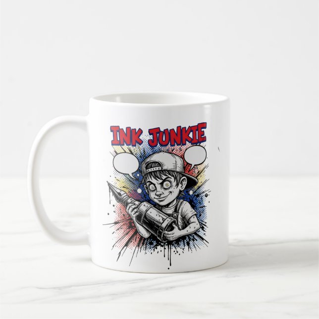 BLÄCKFJÄNTA KAFFEMUGG (Vänster)