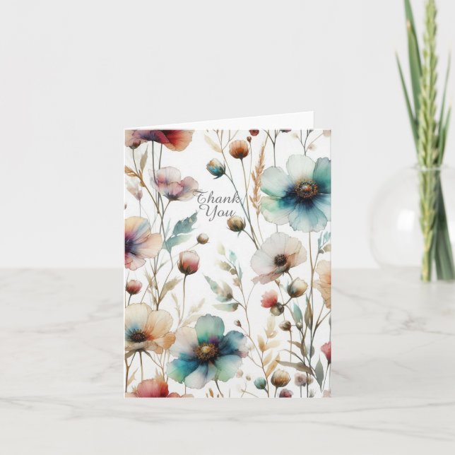 Bläckfloral Tackkort i Alkoholbläck (Framsida)