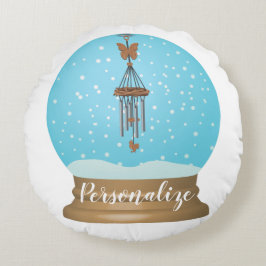 Bläckflugsvindchimare snö globe rund kudde