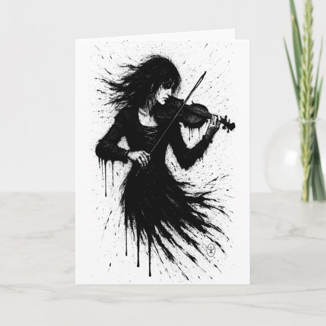 Bläckfödd violinist i ljudstormen kort (Framsida)