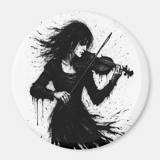 Bläckfödd violinist i ljudstormen magnet (Framsidan)