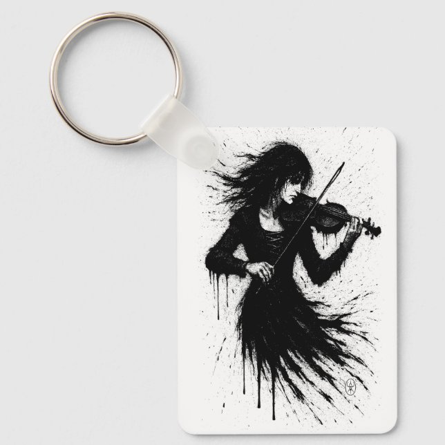 Bläckfödd violinist i ljudstormen nyckelring (Framsida)