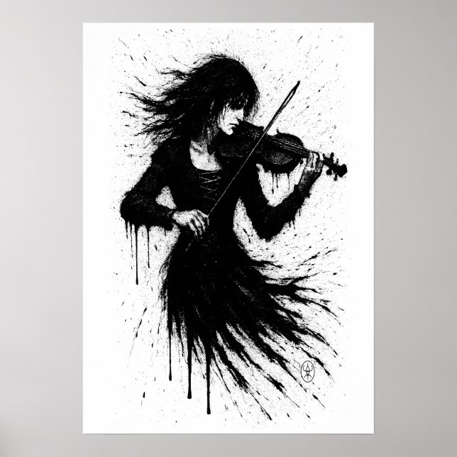 Bläckfödd violinist i ljudstormen poster (Framsidan)