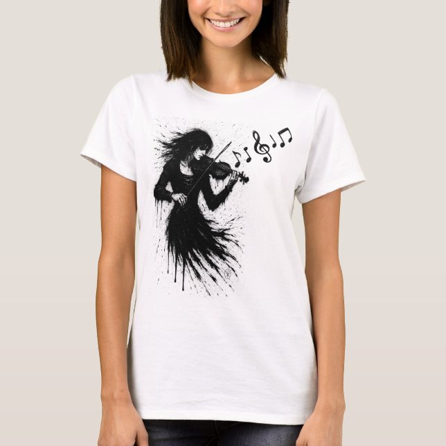Bläckfödd violinist i ljudstormen t shirt (Framsida)