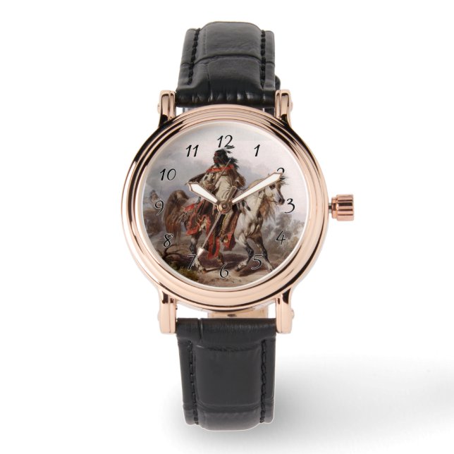 Blackfoot Indian On Arabian Horse jagas Armbandsur (Framsida)