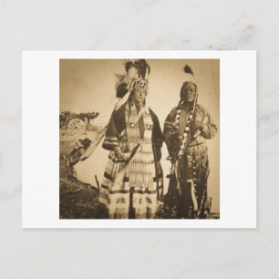 Blackfoot Indians Chief and Warrior Vintage Vykort