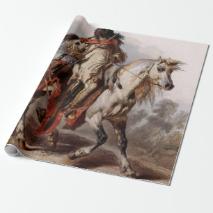 Blackfoot indier på den arabiska hästen som jaga presentpapper