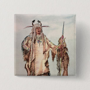 Blackfoot indisk Pe-Toh-Kissa-Kyss, örnstöden Knapp