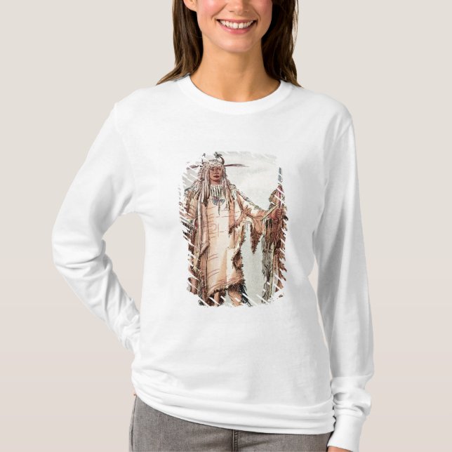 Blackfoot indisk Pe-Toh-Kissa-Kyss, örnstöden T-shirt (Framsida)