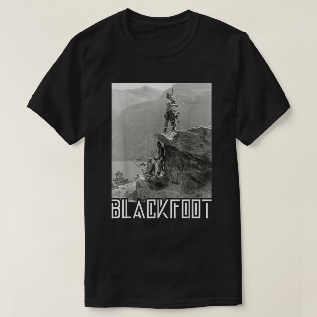Blackfoot Native Indian vid Glacier Natio T Shirt (Design framsida)
