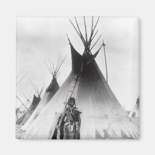 Blackfootindiankrigare, nära Calgary, Alberta, Magnet