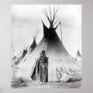 Blackfootindiankrigare, nära Calgary, Alberta, Poster
