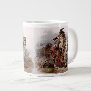 Blackfot Indian On Arabian Horse jagas Jumbo Mugg