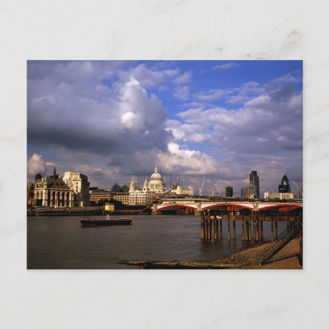 Blackfriars Bridge och St Paul's Cathedral Vykort (Framsida)