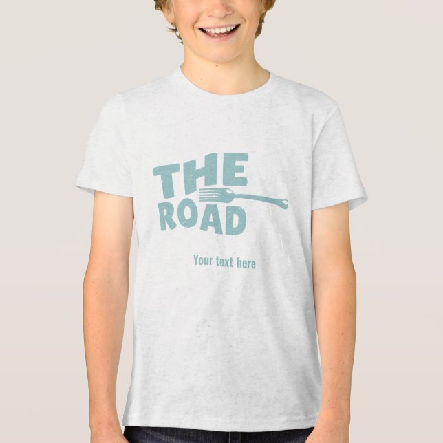 Bläckgaffel i vägtypografi t shirt (Framsida)