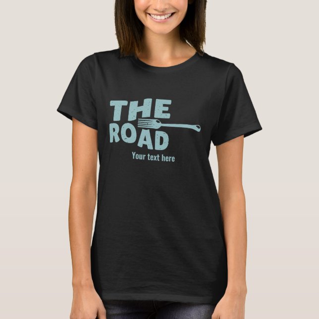 Bläckgaffel i vägtypografi t shirt (Framsida)