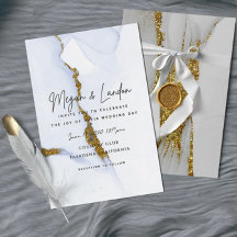 Bläckglitter Bröllopsinbjudan