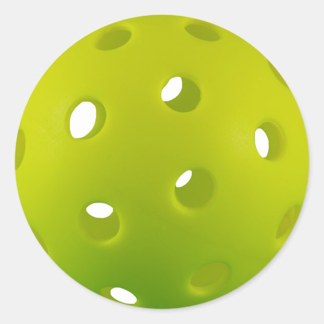 Bläckgrön riktig pickleball runt klistermärke (Framsida)