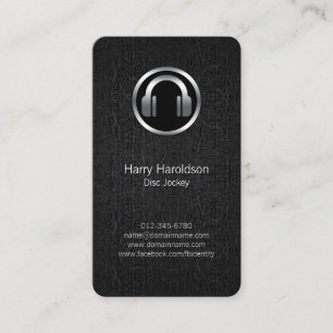 BlackGrunge BusinessCard för DJ-hörlurar i Disk Jo Visitkort