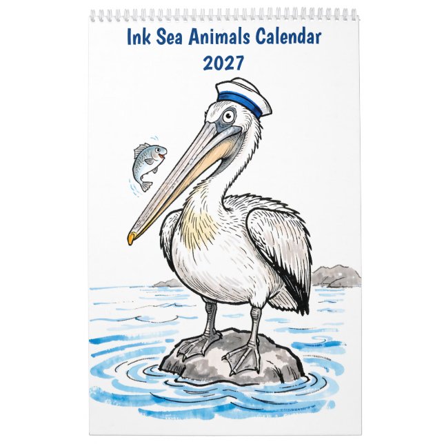 Bläckhavsdjurskalender 2027 – Konstnärlig Ocean Kalender (Omslag)