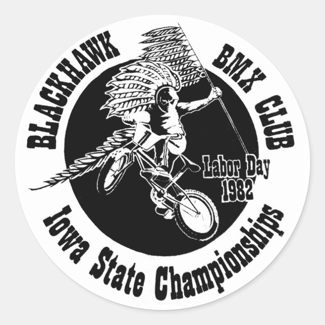 Blackhawk BMX Sticker Runt Klistermärke (Framsida)