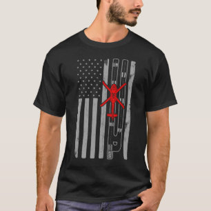 Blackhawk Military Helicopter American Flagga Runw T Shirt