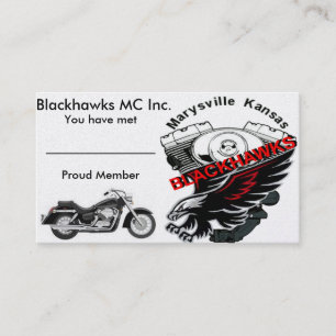 Blackhawks MC visitkort