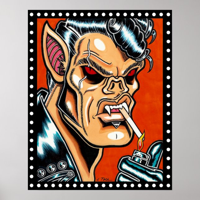 ’Blackie D’, Vampyre Biker Poster (Framsidan)