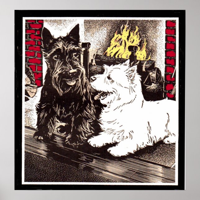 Blackie och Whitie vid branden Poster (Framsidan)