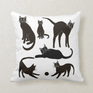 Blackie som den svart katten kudder kudde